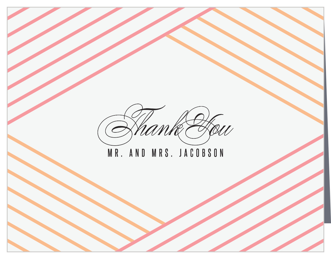 Pattern Stripes Wedding Thank You Cards