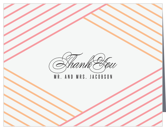 Pattern Stripes Wedding Thank You Cards