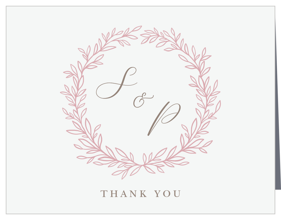 Circled Monogram Wedding Thank You Cards