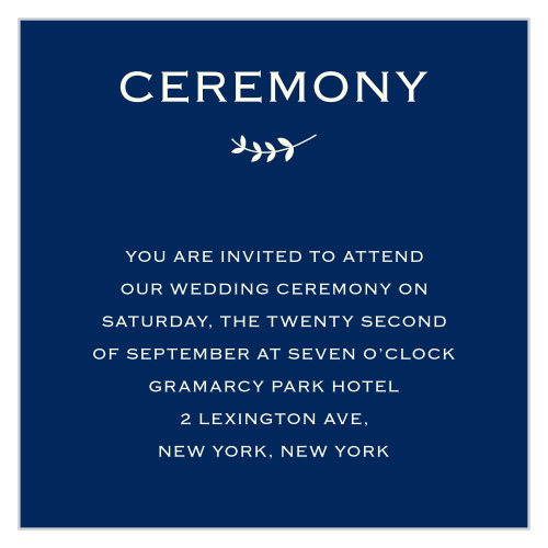 Create simple, refined invites to your wedding ceremony with the Lovely Lettering Ceremony Cards. 