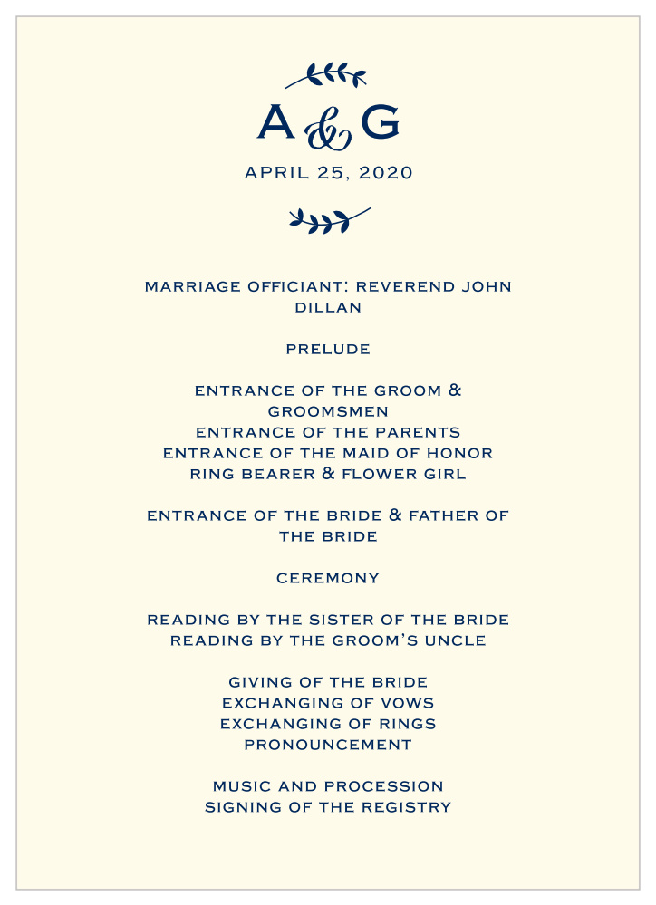 Lovely Lettering Wedding Programs