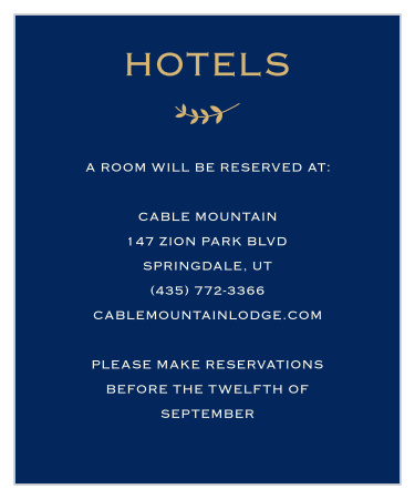 Lovely Lettering Foil Accommodation Cards