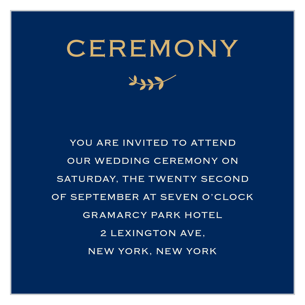 Lovely Lettering Foil Ceremony Cards