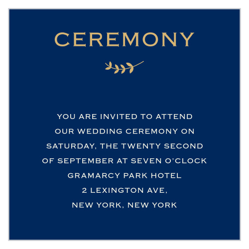 Lovely Lettering Foil Ceremony Cards