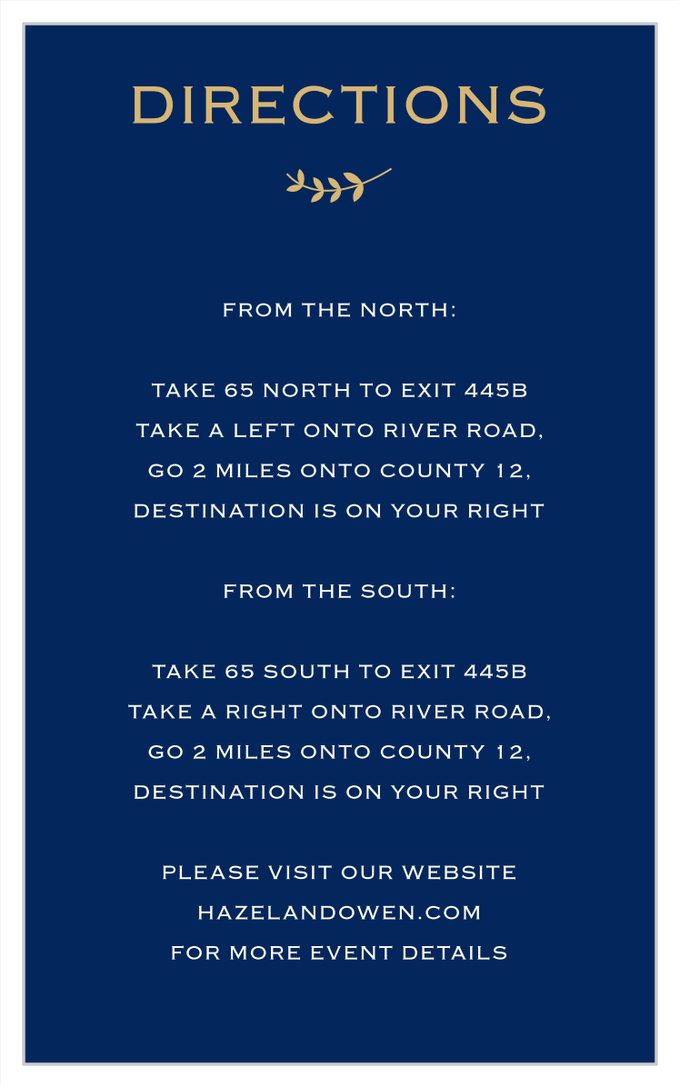 Lovely Lettering Foil Direction Cards