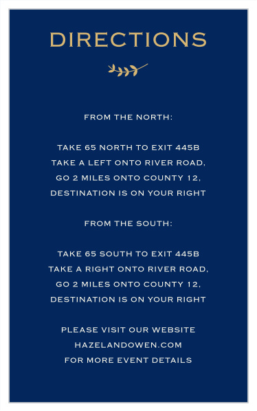 Lovely Lettering Foil Direction Cards