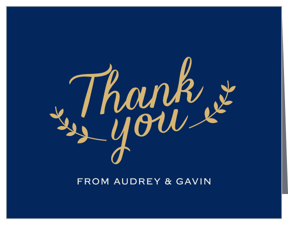 Vines accents your gratitude on the Lovely Lettering Foil Thank You Cards.