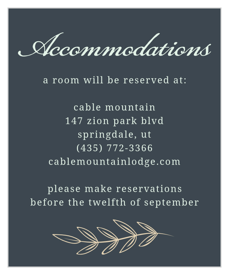Radiant Garden Accommodation Cards