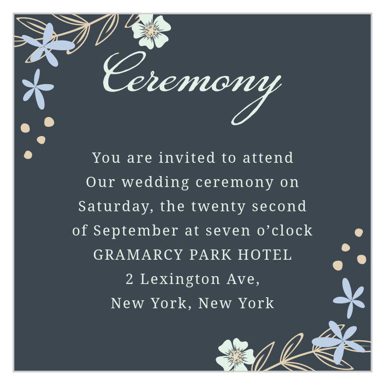 Radiant Garden Ceremony Cards