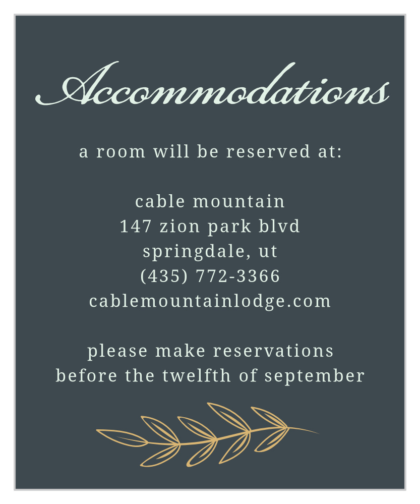 Radiant Garden Foil Accommodation Cards