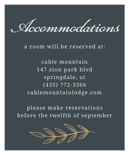 Radiant Garden Foil Accommodation Cards