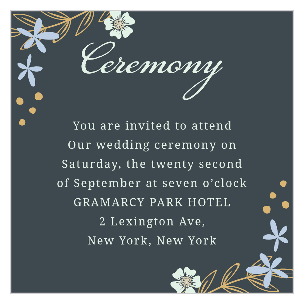 Radiant Garden Foil Ceremony Cards