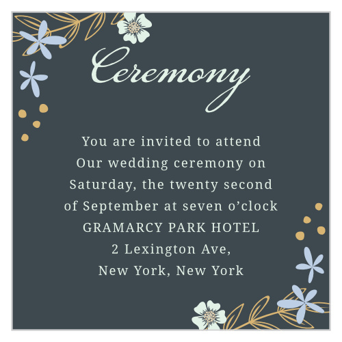 Radiant Garden Foil Ceremony Cards