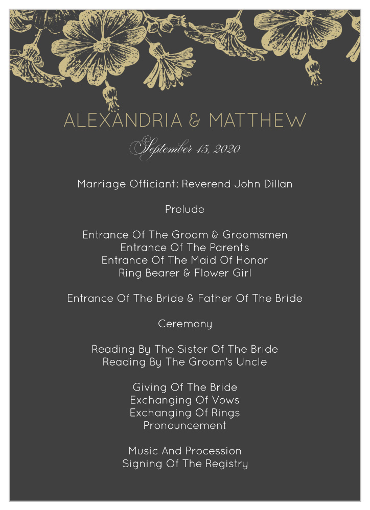 Vintage Blooms Wedding Programs