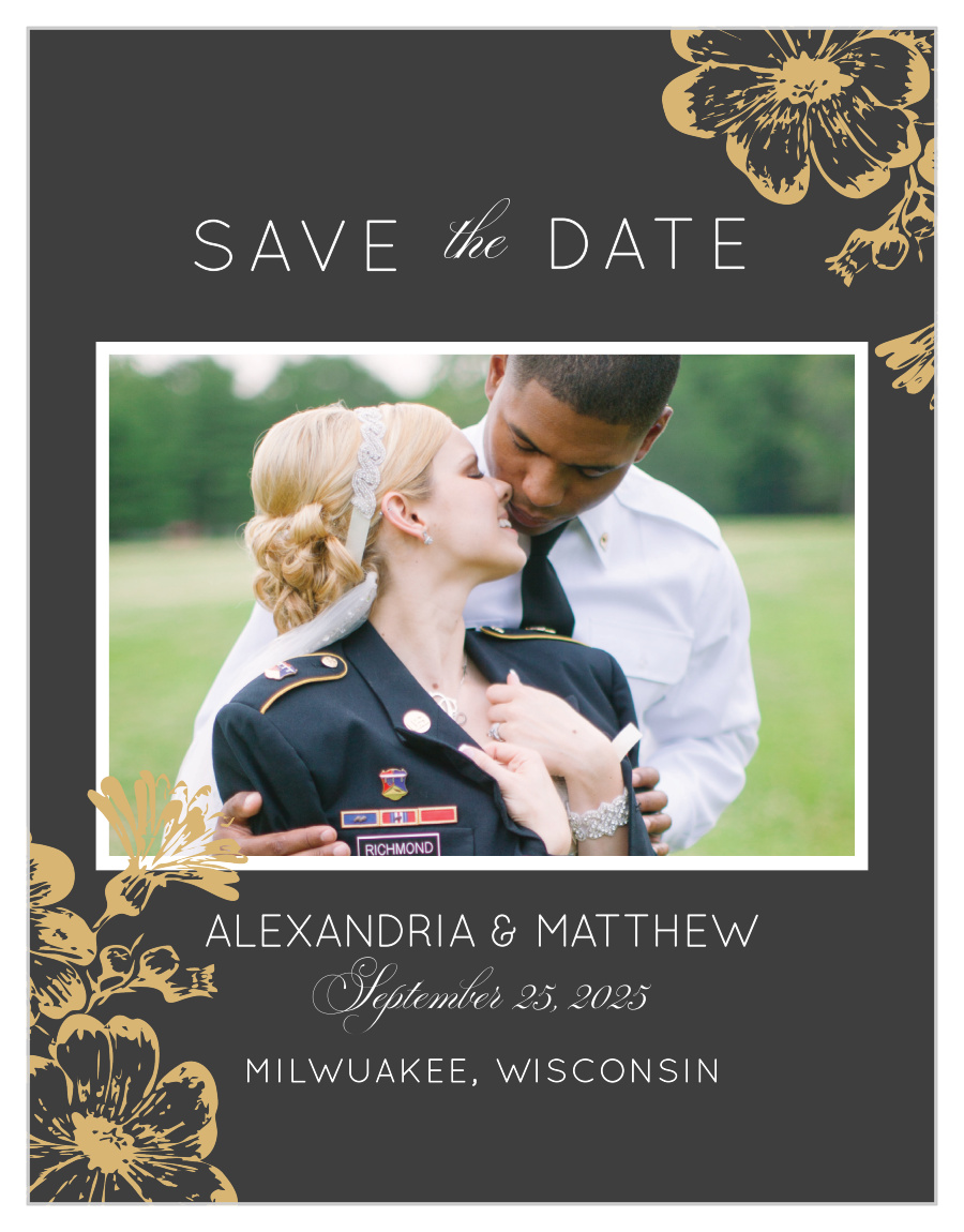 Vintage Blooms Foil Save the Date Magnets