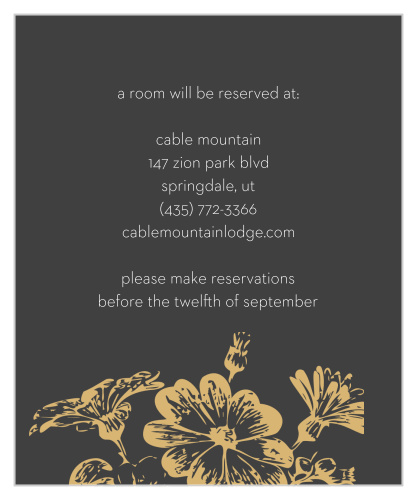 Vintage Blooms Foil Accommodation Cards