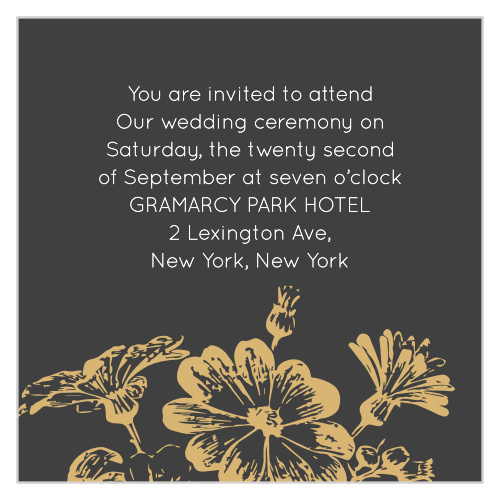 Vintage Blooms Foil Ceremony Cards