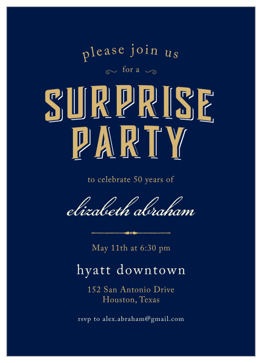 Prepare friends and family for the birthday surprise of the year with the Spectacular Surprise Foil Milestone Birthday Party Invitations.