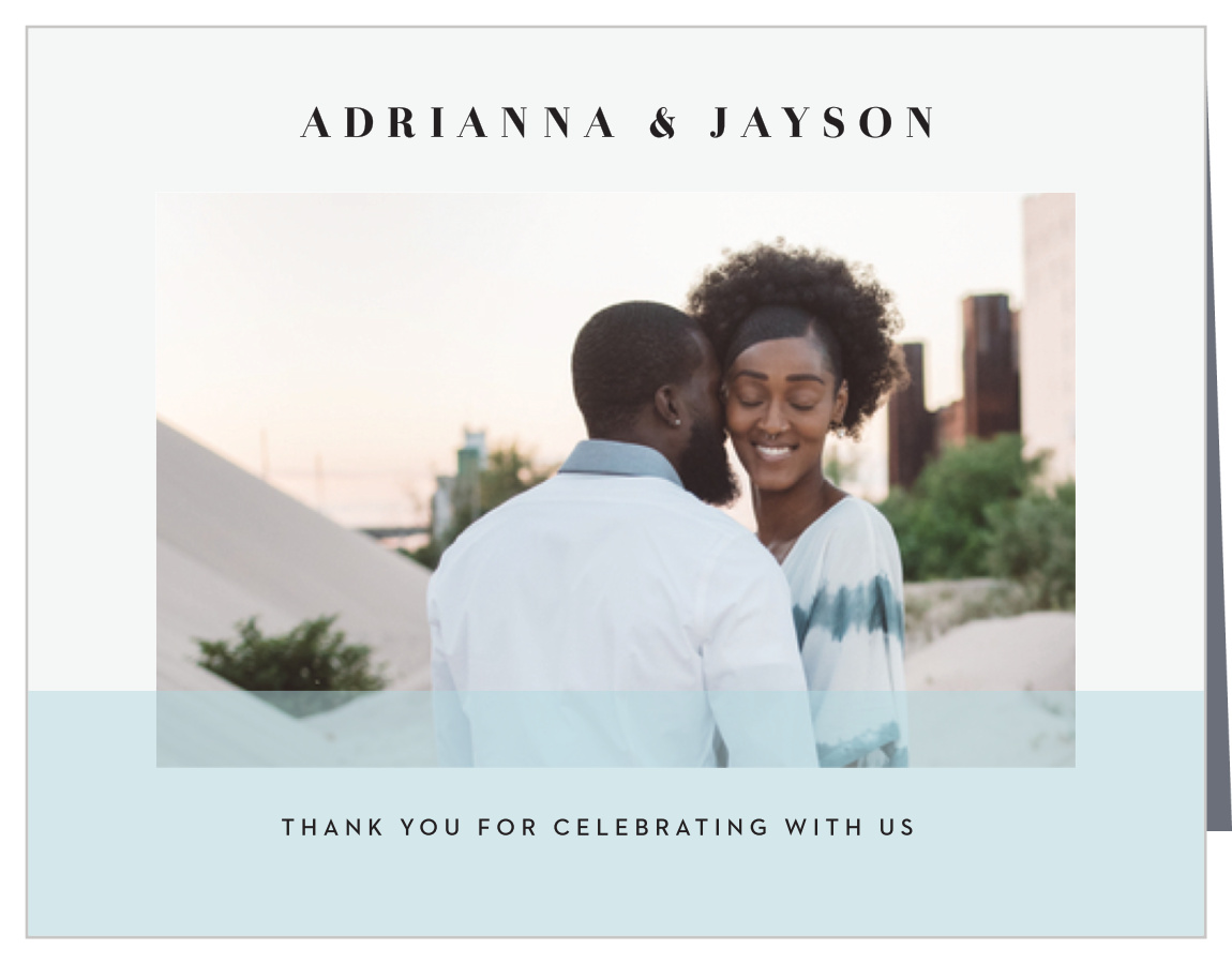 Sheer Stripe Wedding Thank You Cards