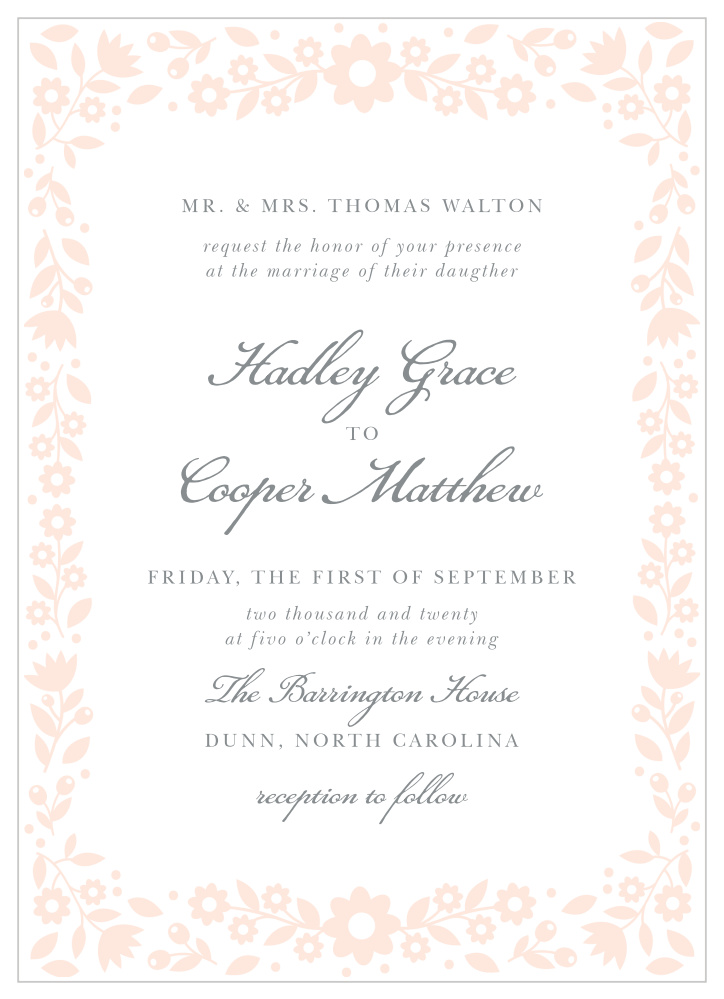 Floral Frame Wedding Invitations