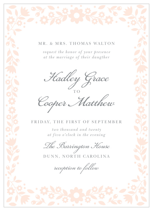 Floral Frame Wedding Invitations