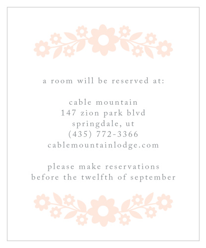 Floral Frame Accommodation Cards