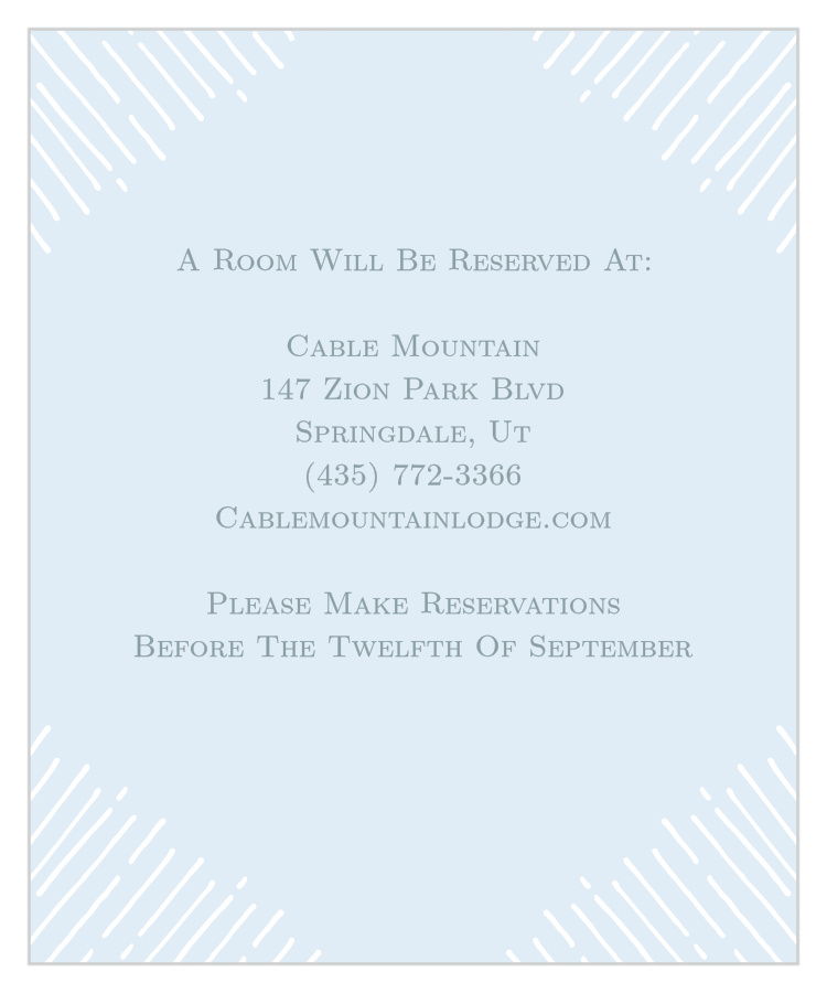 Dazzling Diamond Accommodation Cards