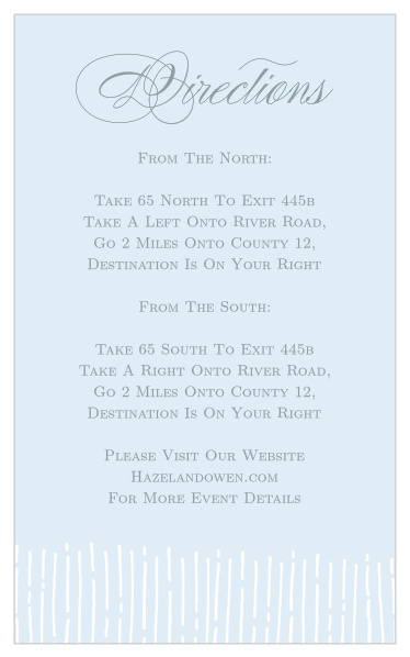 Give guests all the info they need to find your wedding venue with the Dazzling Diamond Direction Cards.