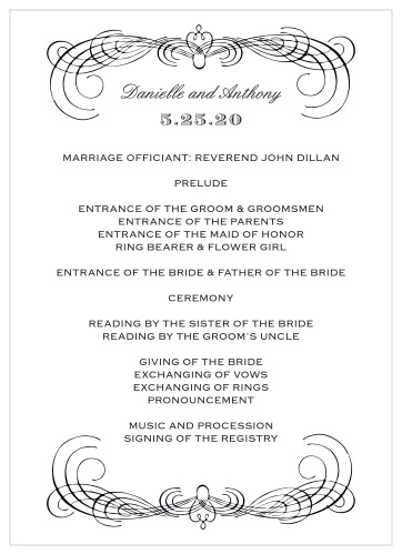 Lovely Vintage Wedding Programs