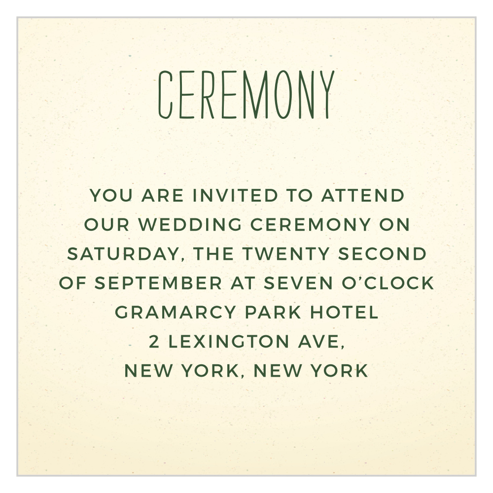 Back Country Ceremony Cards