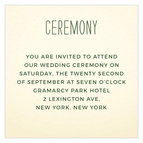 Back Country Ceremony Cards