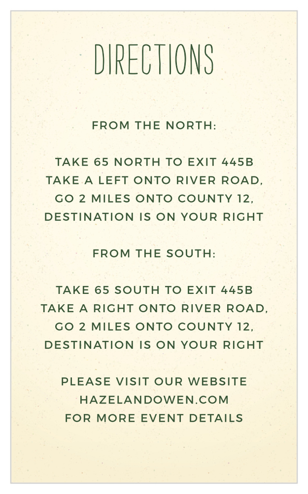 Back Country Direction Cards