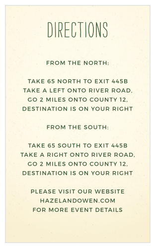 Back Country Direction Cards