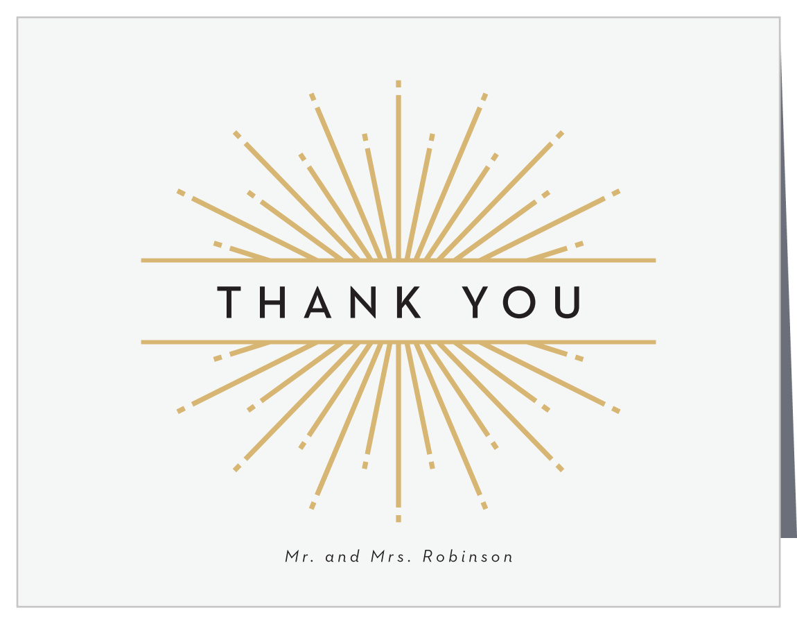 Ornamental Badge Wedding Thank You Cards