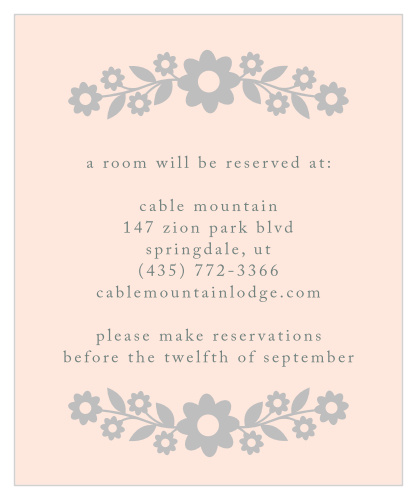 Floral Frame Foil Accommodation Cards