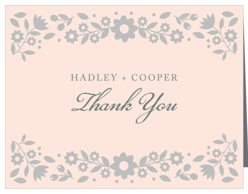 Floral Frame Foil Wedding Thank You Cards