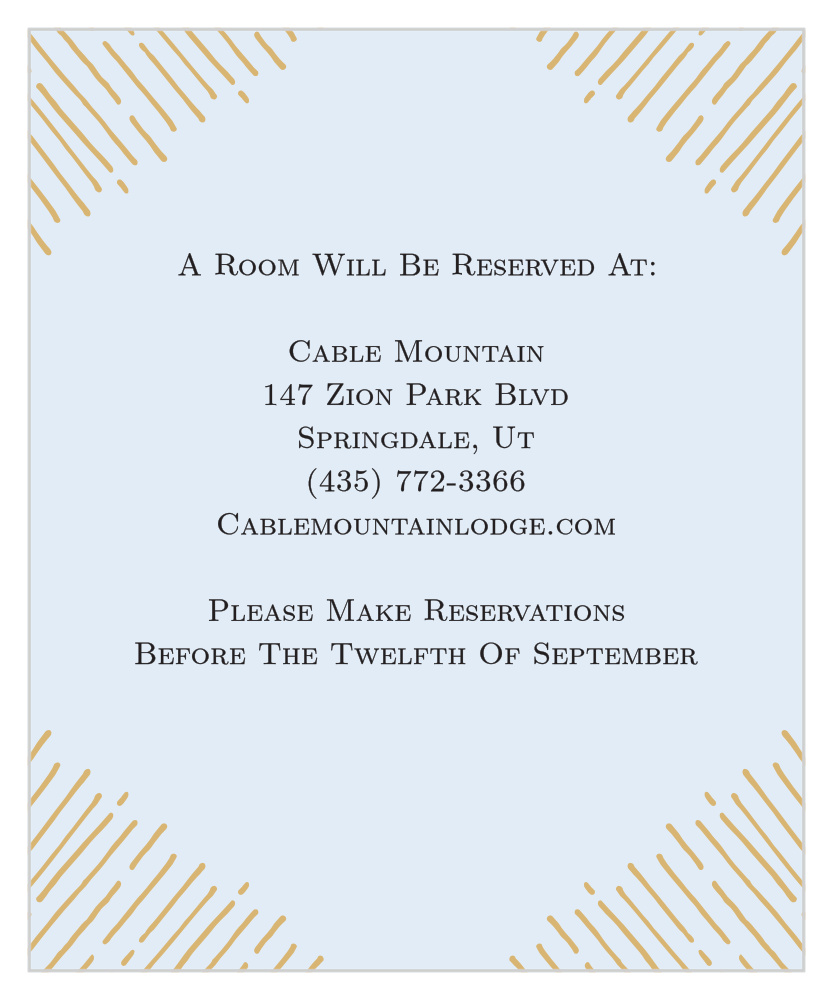 Dazzling Diamond Foil Accommodation Cards