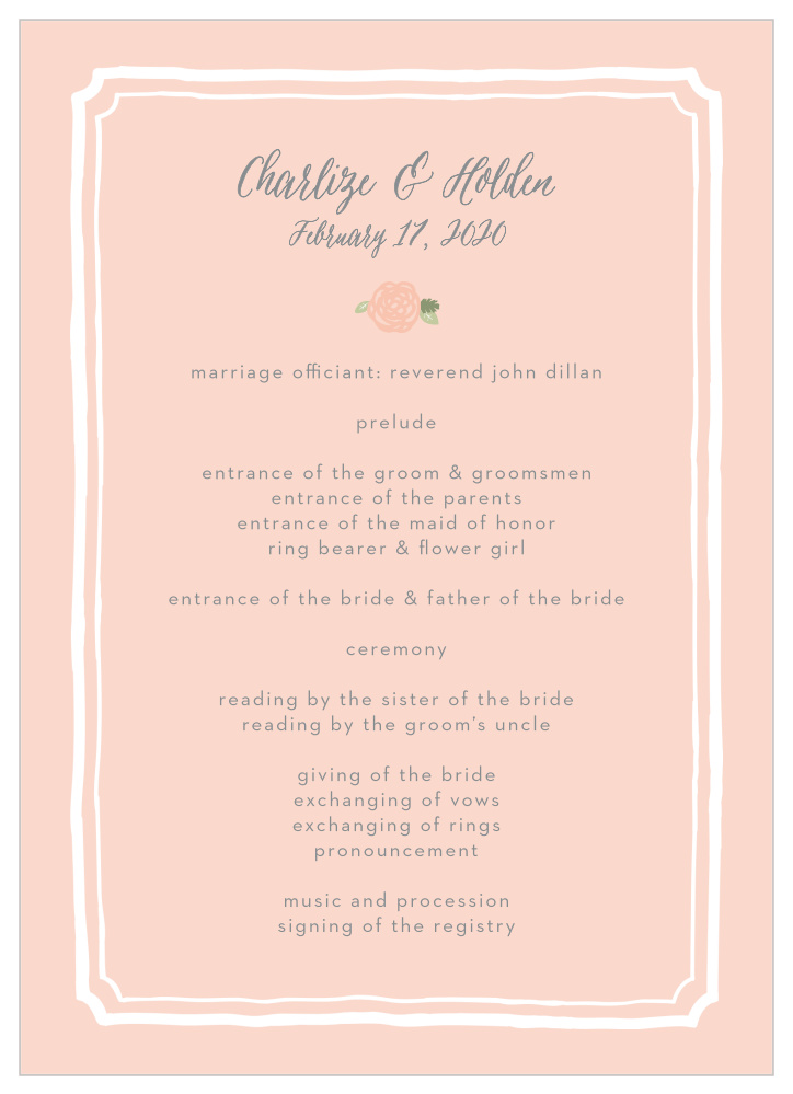 Neutral Chic Wedding Programs