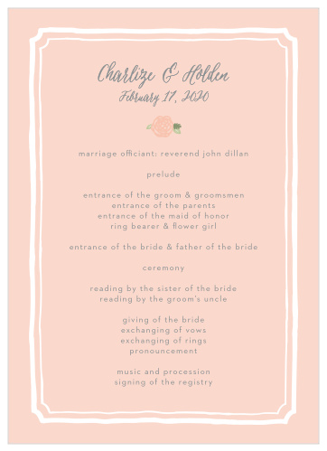 Neutral Chic Wedding Programs