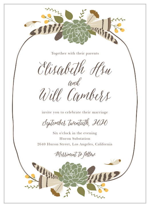 Bohemian Floral Wedding Invitations