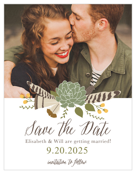 Create wedding announcements as free-spirited as you are with the Bohemian Floral Save-the-Date Cards. 