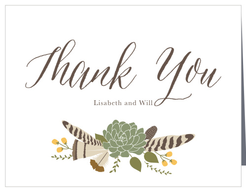 Bohemian Floral Wedding Thank You Cards