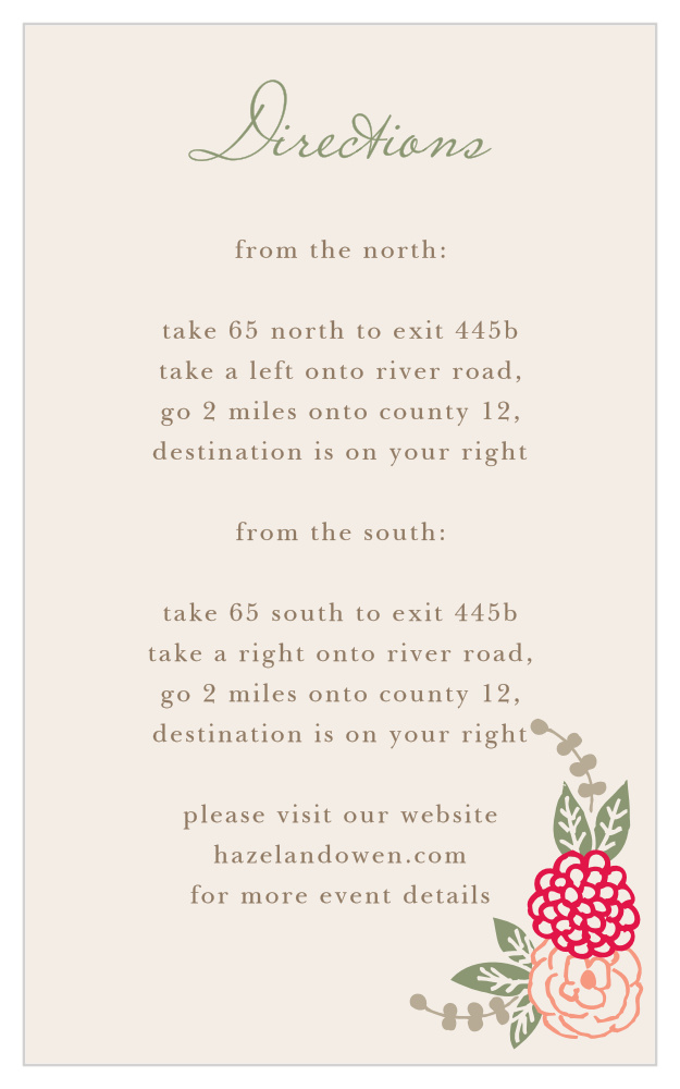 Floral Chic Direction Cards
