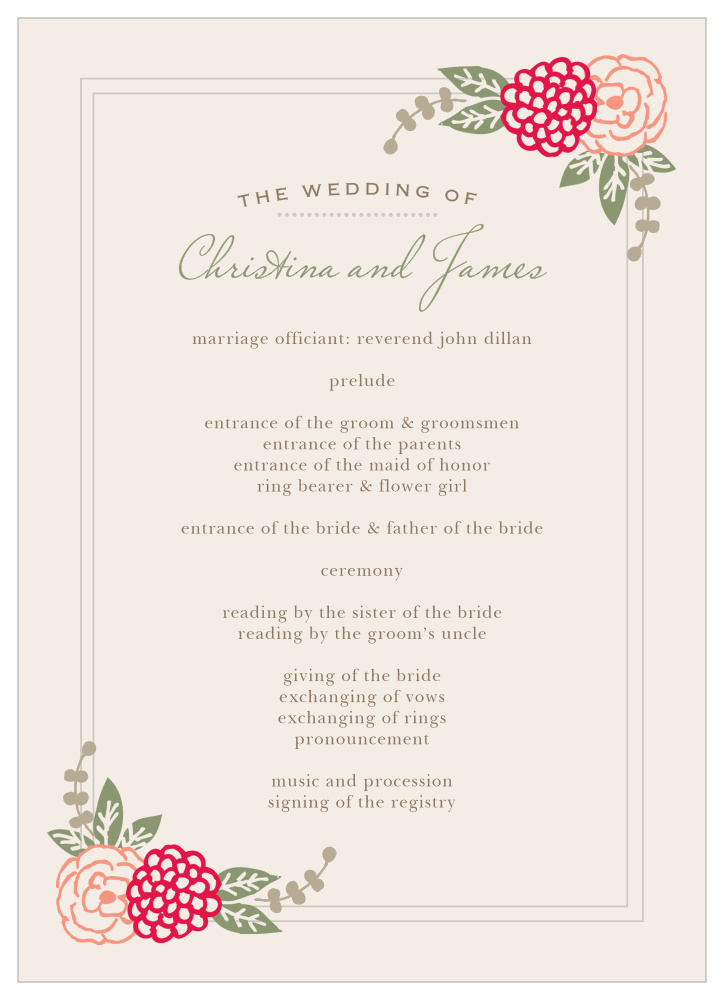 Floral Chic Wedding Programs