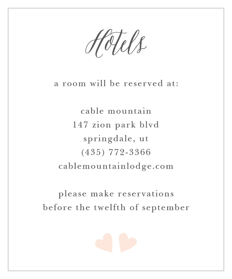 Floating Ribbon Accommodation Cards