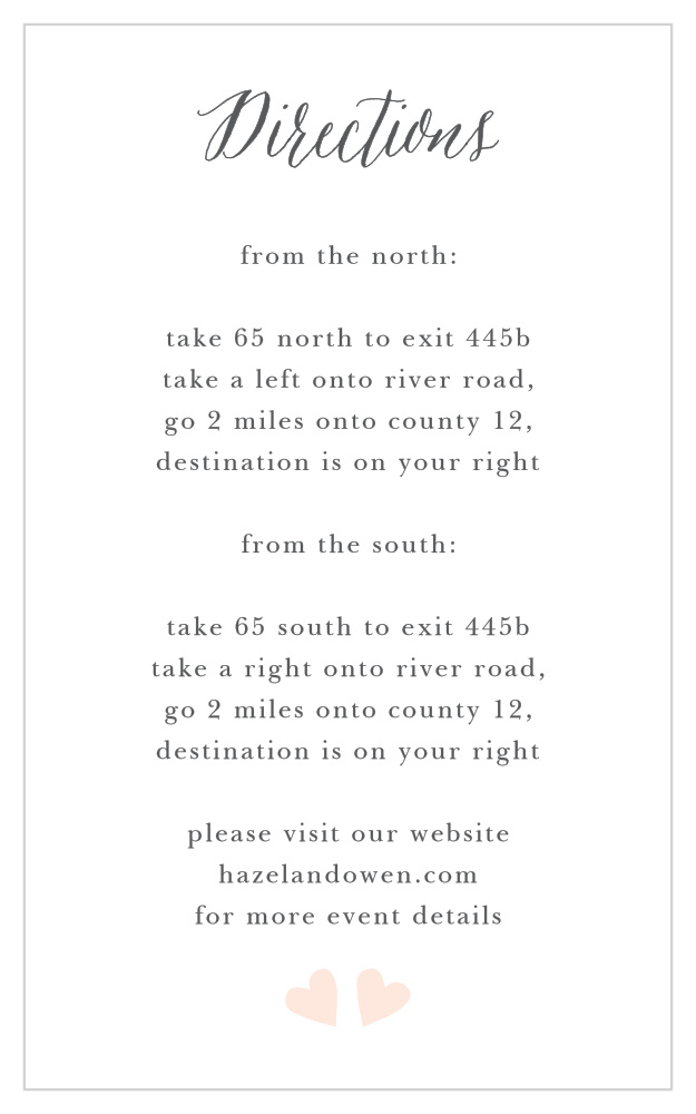 Floating Ribbon Direction Cards