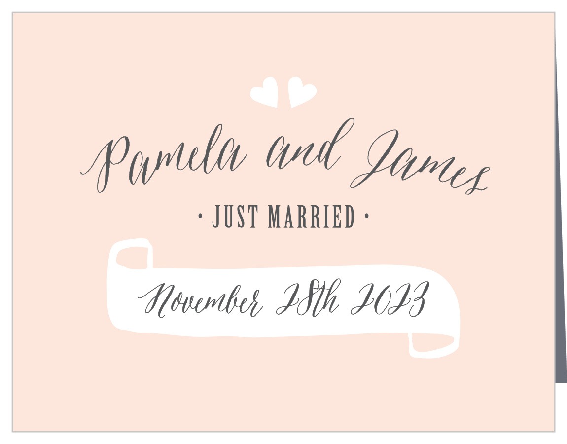 Floating Ribbon Wedding Thank You Cards