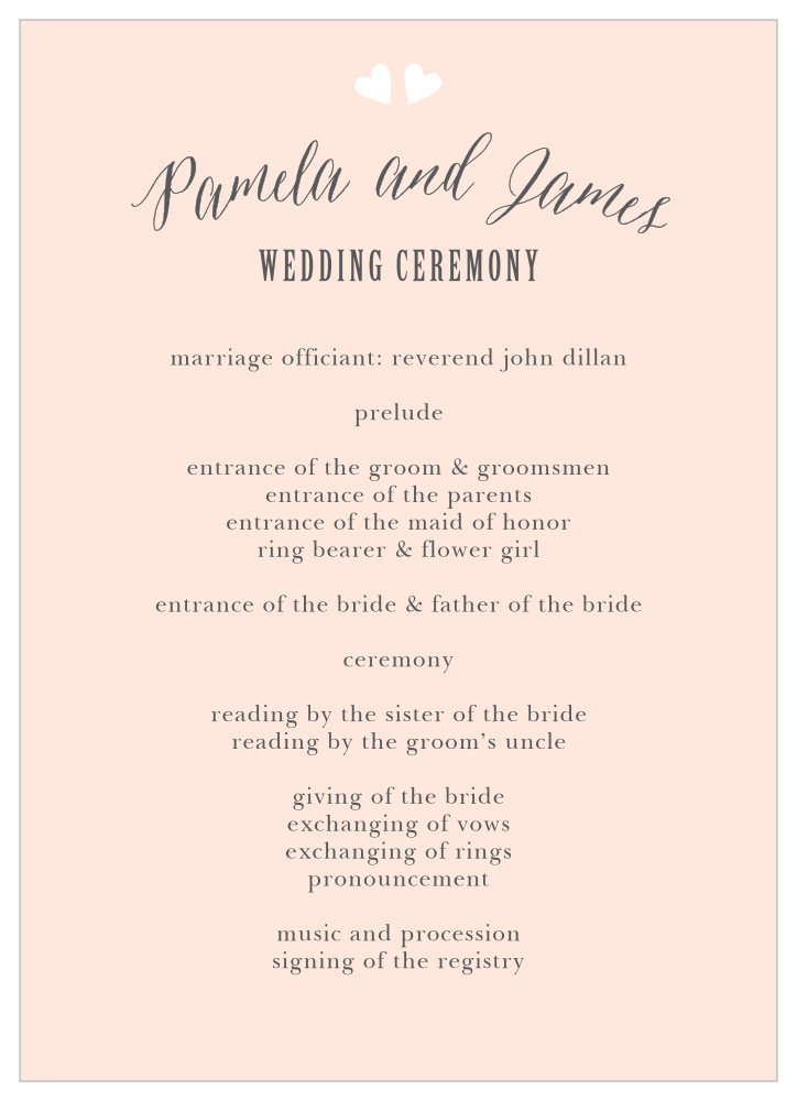 Floating Ribbon Wedding Programs