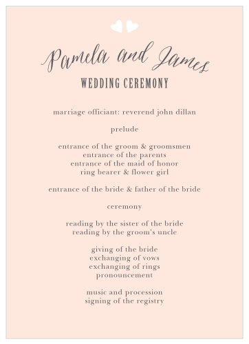 Floating Ribbon Wedding Programs