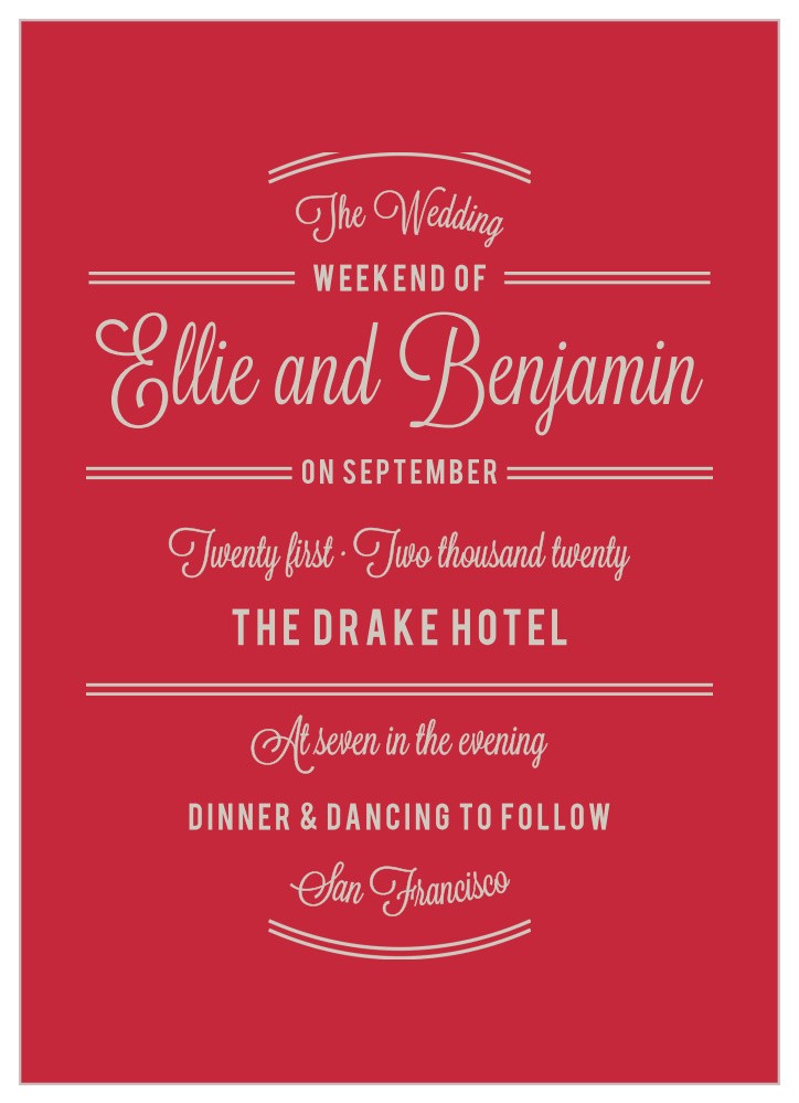 Rhapsody In Red Wedding Invitations